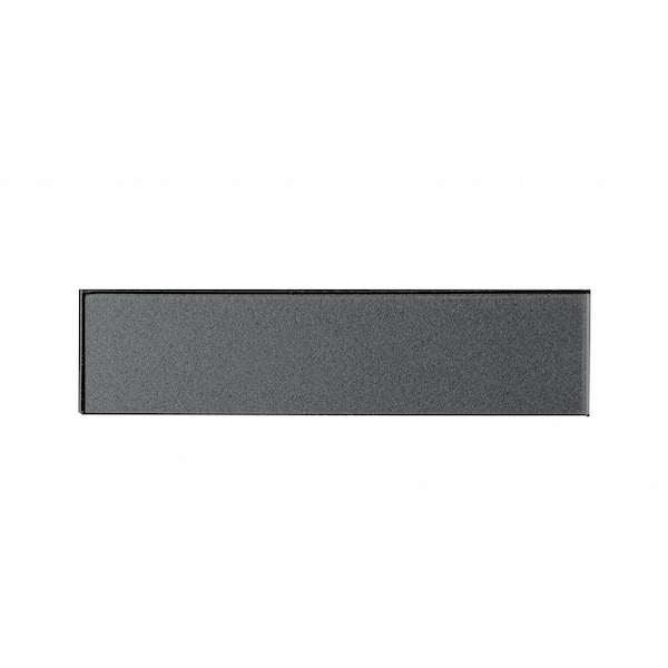ABOLOS Transitional Design Gray Straight Edge Subway 2 in. x 8 in. Glossy Glass Decorative Tile (1 sq. ft./Case)
