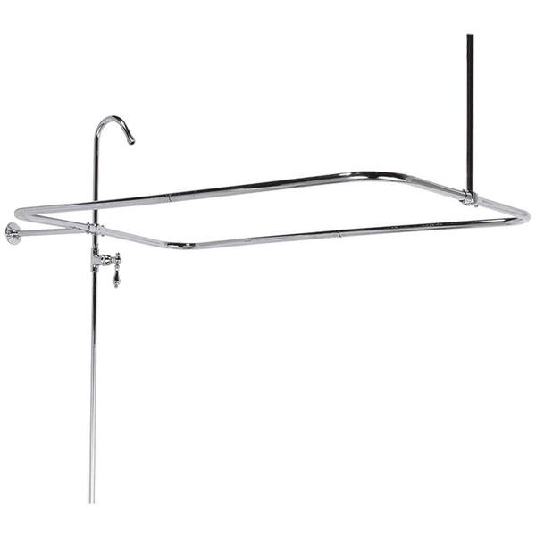 Elizabethan Classics 43 in. x 23 in. End Mount Shower Riser with Enclosure in Satin Nickel