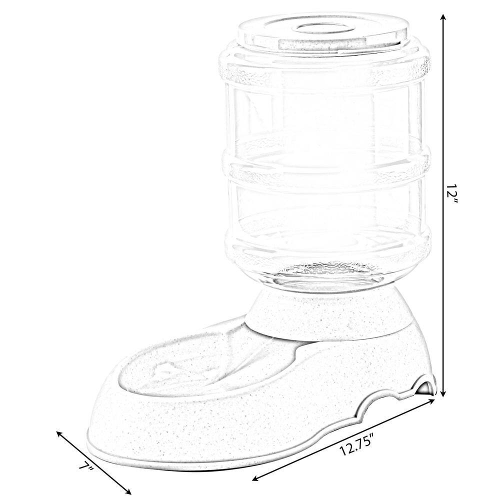 Beige Automatic Self Dispensing Gravity Pet Feeder and Waterer