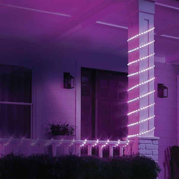 16.4 ft. RGB Color Changing Dimmable Linkable Plug-In LED Outdoor Rope Light with Remote Control