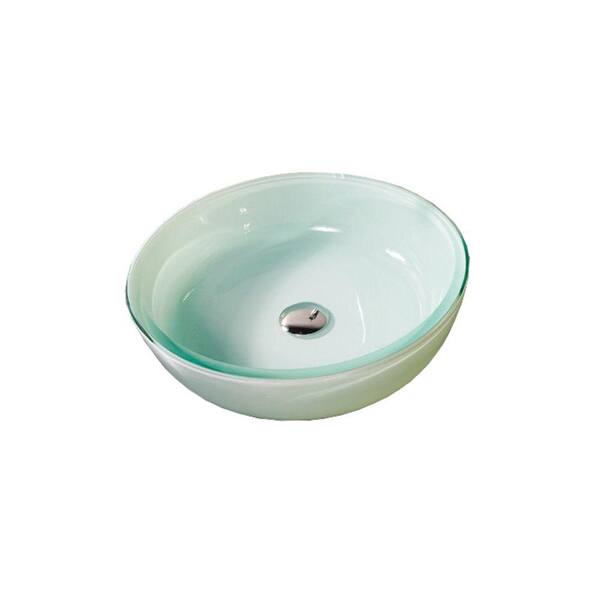 Filament Design Cantrio Crystal Tempered Glass Vessel Sink in Frosted Mint