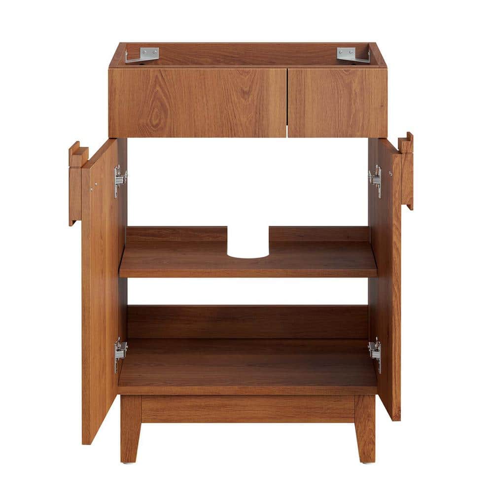 Miles 24" Walnut Bathroom Vanity Cabinet with Asymmetrical Doors