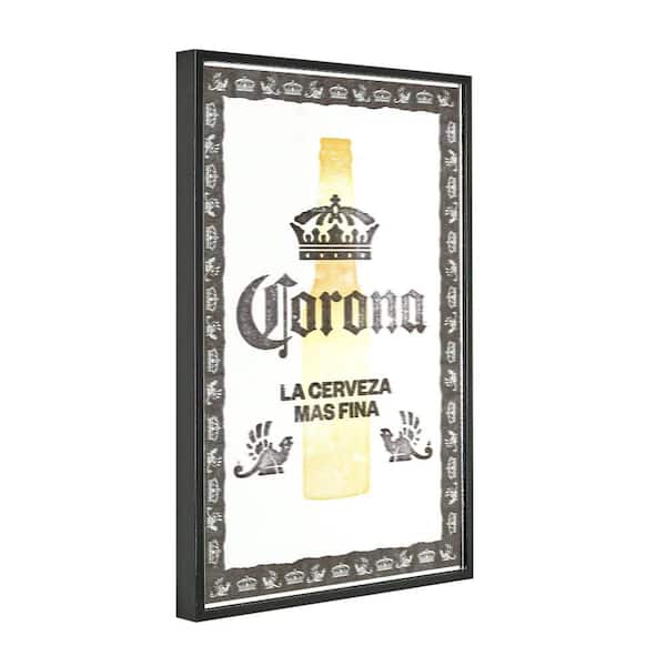 Corona Black 12in W x 18in H Masculine Classic Rectangle PS Framed Mirror