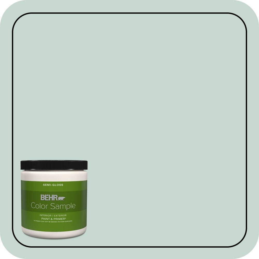 BEHR PREMIUM PLUS 8 oz. #480E-2 Tide Pools Semi-Gloss Interior/Exterior ...