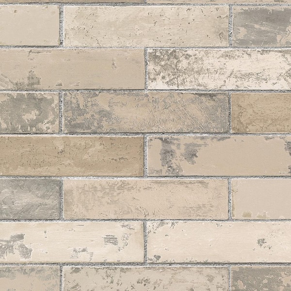 Swiss Brick Vinyl Strippable Roll Wallpaper (Covers 56 sq. ft.)
