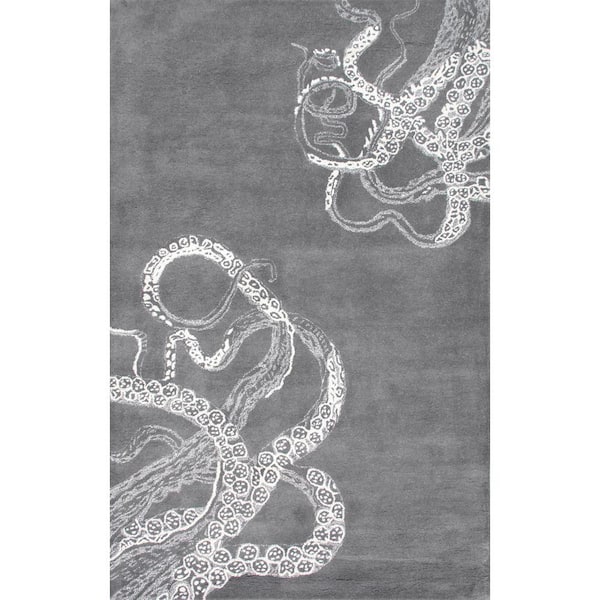 nuLOOM Octopus Tail Abstract Midnight 9 ft. x 12 ft. Area Rug