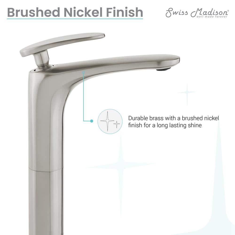 Sublime Brushed Nickel Single-Handle High Arc Bathroom Faucet