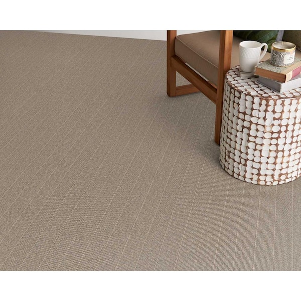 Forsooth Hearth Brown 12 ft. 32 oz. Wool Pattern Installed Carpet