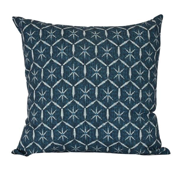 blue geometric pillow