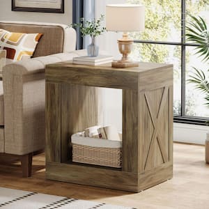 Kerlin 23.6 in. Brown Rectangle Engineered Wood End Table with Storage