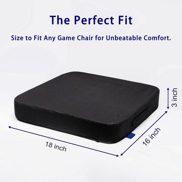 Wudkey 18 in. x 16 in. x 3 in. Black Wheelchair Cushion, Ifoam Gel