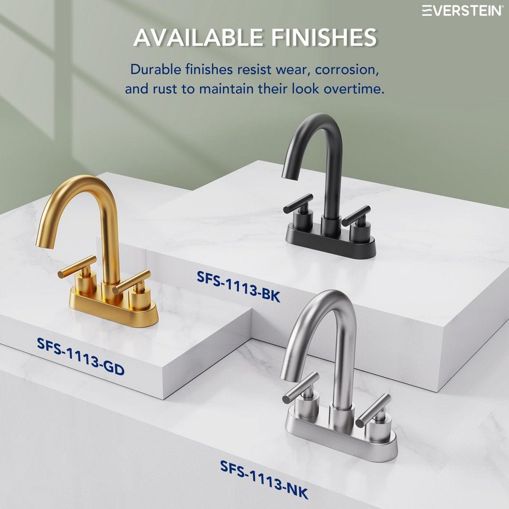 Matte Black Stainless Steel 2-Handle Bathroom Faucet with Deck Plate