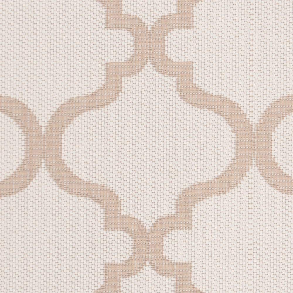 Ivory and Beige Geometric 8' x 10' Synthetic Area Rug