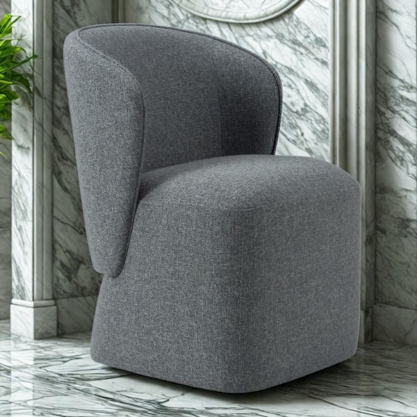 Souza Grey Fabric Swivel Dining Chair