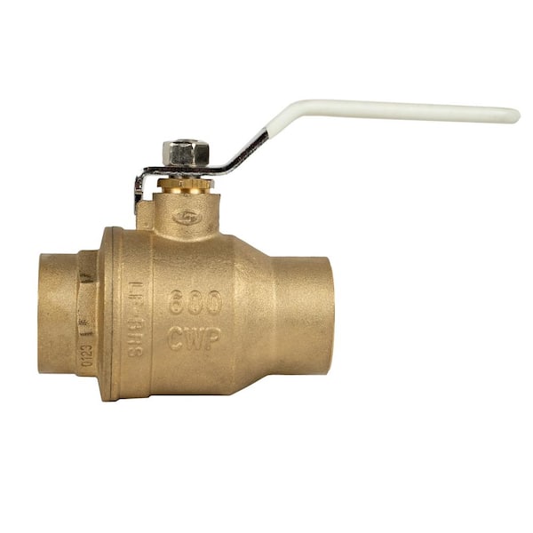 TMG 1-1/4 in. Lead Free Brass Solder Ball Valve with Stainless Steel Ball and Stem