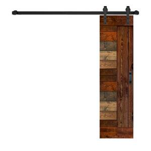 L Series 24 in. x 84 in. Multicolor Finished Solid Wood Sliding Barn Door with Hardware Kit - Assembly Needed