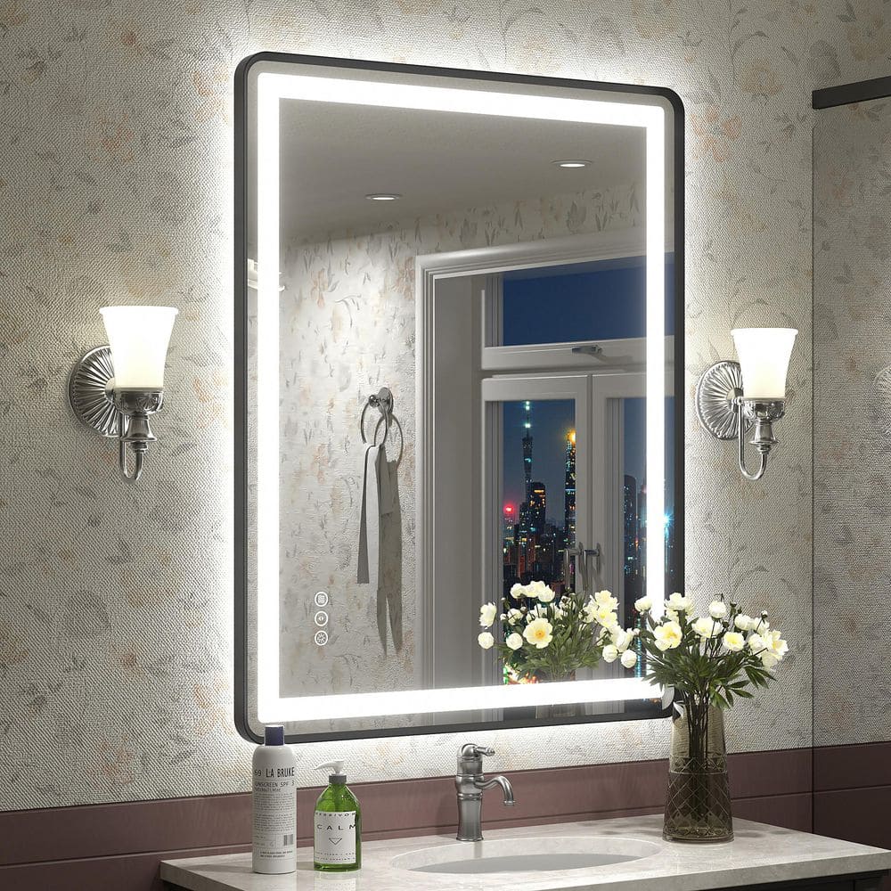 28 in. W x 36 in. H Rectangular Framed UL Certified Front & Back LED Anti-Fog Tempered Glass Wall Bathroom Vanity Mirror price history on PriceWatchPro
