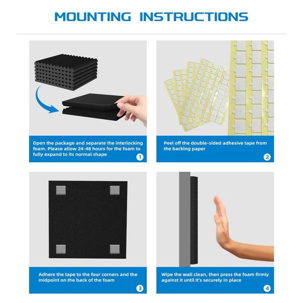 xinyoec 56 Pack 12 x 12 in. Sound Proof Foam Panels with Adhesive