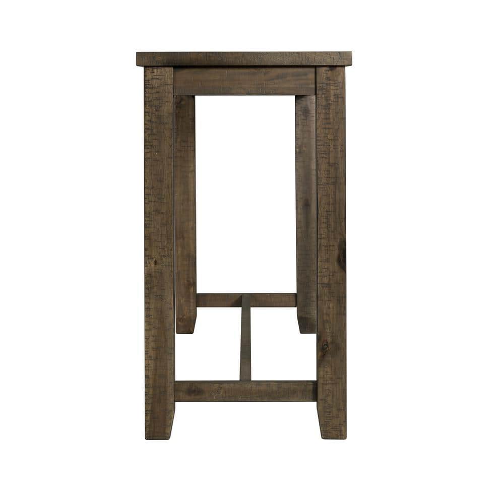 Gray Transitional Rectangular Pub Table Set with 4 Chairs