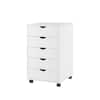 Gymax White 5-Drawer Dresser Storage Cabinet Chest with Wheels for Home  Office GYM07683 - The Home Depot