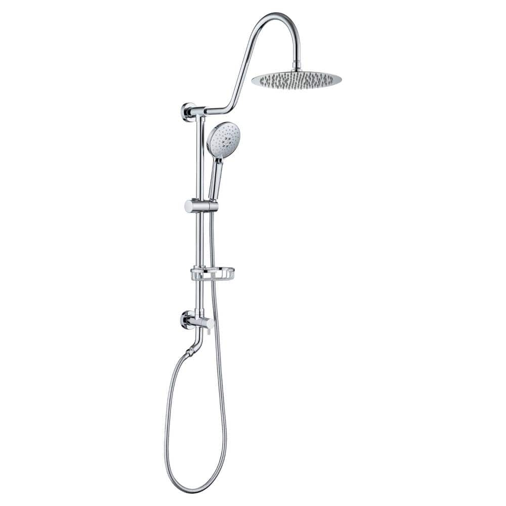 Flynama 3-spray Round Wall Mount Shower Head and Handheld Shower Head 2 ...