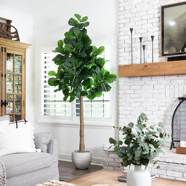 9 ft. Artificial Fig Tree in Pot for Indoor/Outdoor