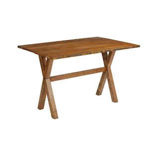 McKayla Distressed Brown Wood Flip Top Table