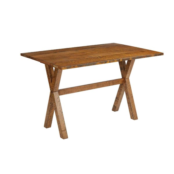 OSP Home Furnishings McKayla Distressed Brown Wood Flip Top Table