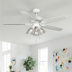 Hampton Bay Glendale 42 in. LED Indoor White Ceiling Fan with