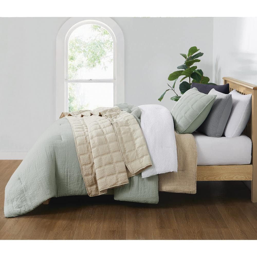 Gray Full/Queen Organic Microfiber Comforter Set