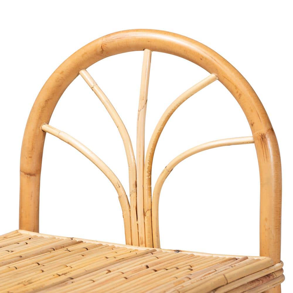 Seville Handmade Rattan Natural Counter Stool with Curved Backrest
