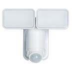 White Power Reserve Motion-Sensing Outdoor Solar Powered Integrated LED Security Light