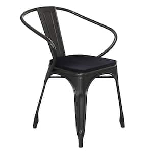 Black Metal Outdoor Dining Chair in Black
