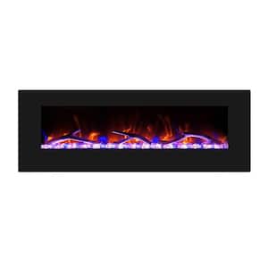 50 in. W Wall-Mounted Electric Fireplace with Dual Bluetooth Speakers