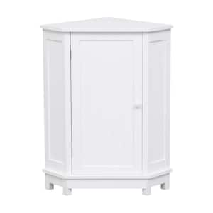 24.8 in. W x 17.5 in. D x 31.4 in. H White Linen Cabinet, Bathroom Storage Cabinet with Adjustable Shelf in White