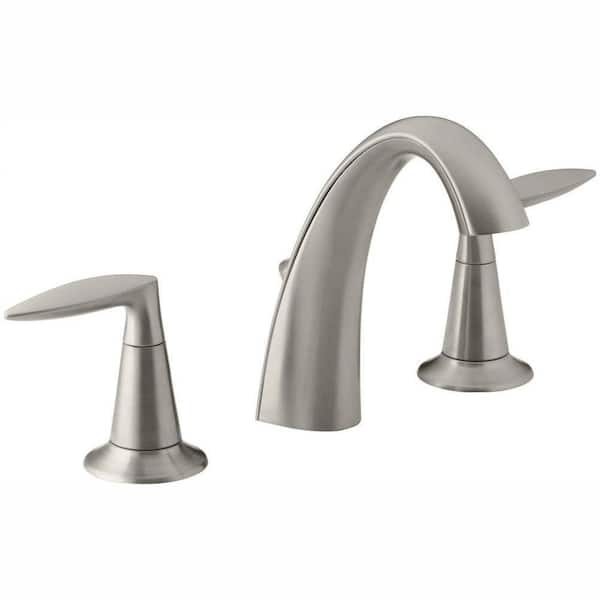 KOHLER Alteo 8 in. Widespread 2-Handle Water-Saving Bathroom Faucet in Vibrant Brushed Nickel