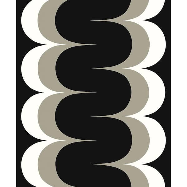 57.5 sq. ft. Onyx and Metallic Stone Mandolin Geometric Stripe Unpasted Nonwoven Paper Wallpaper Roll