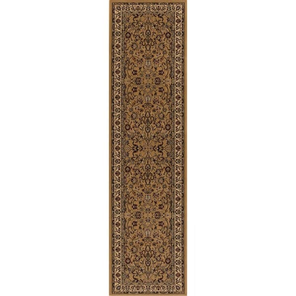 Concord Global Trading Persian Classics Kashan Gold 2 ft. x 8 ft. Runner Rug