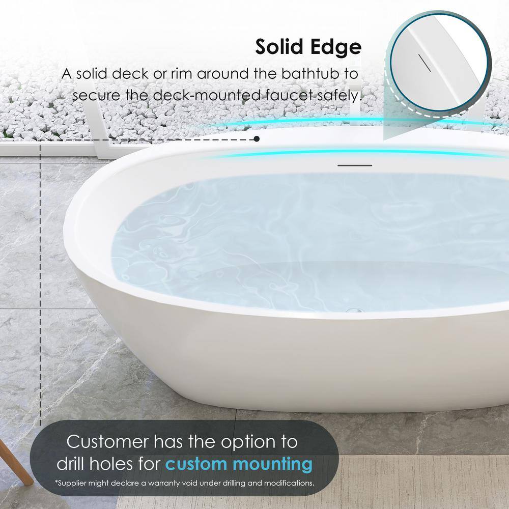 Altair 59" Glossy White Acrylic Freestanding Soaking Bathtub