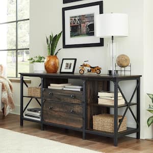 Steel River Carbon Oak Accent Cabinet with Hanging File Drawer