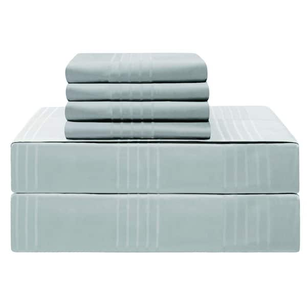 Jean Pierre 6-Piece Spa Blue Solid 420 Thread Count Cotton California King Sheet Set