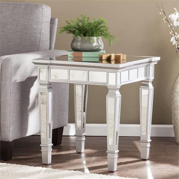 HOME IMPORTS EMPORIUM 16.7 in. White Finish Rectangle Wood End Table