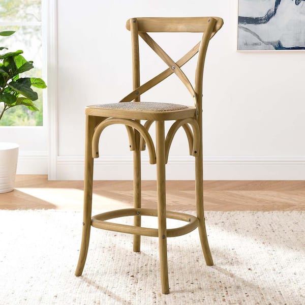 Gear 39.5 in. ELM Wood Counter Bar Stool in Natural