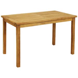 47 in. Rectangular Teak Stain Finish Outdoor Dining Table
