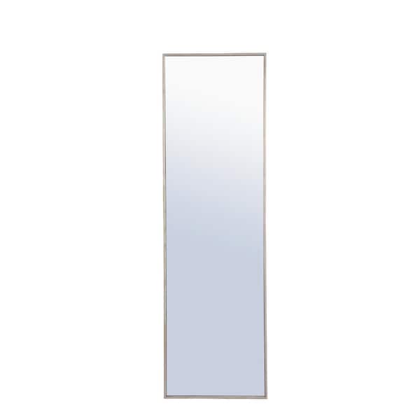 Unbranded Timeless Home 18 in. W x 60 in. H x Contemporary Metal Framed Rectangle Silver Mirror