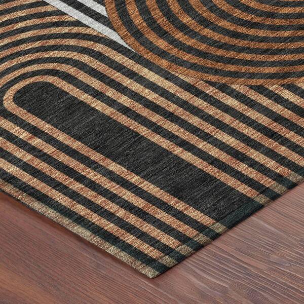Chantille Machine Washable Indoor/Outdoor Abstract ACN2549 Black 3 ft. x 5 ft. Area Rug
