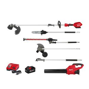 M18 FUEL 18-Volt Lithium-Ion QUIK-LOK String Trimmer/Blower Combo Kit W/Edger, Hedge, Pole Saw & 3 ft. Extension(5-Tool)