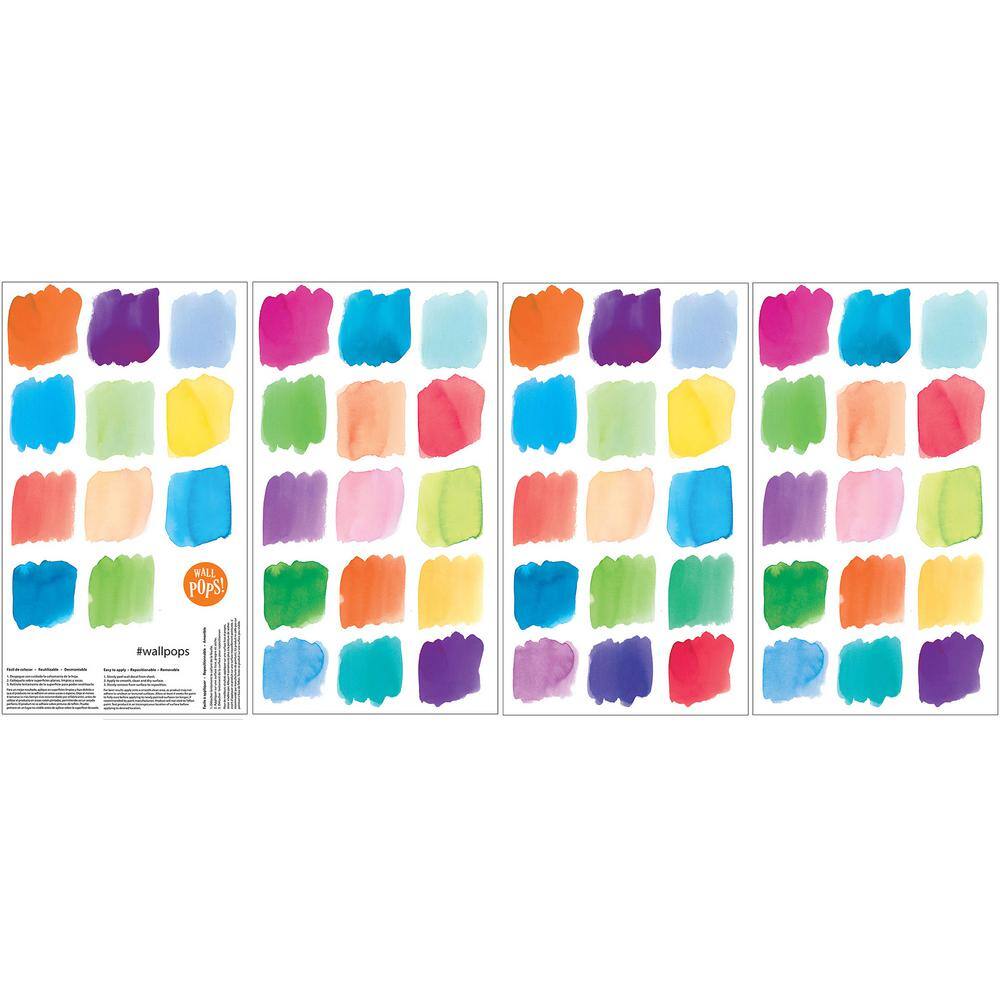 Multicolor Watercolor Swatch Peel & Stick Wall Decal