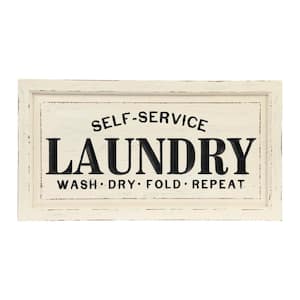 "Laundry" White & Black Metal Decorative Sign