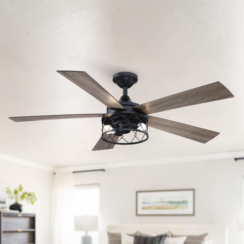 wz♡ matrix decor 52 in. Farmhouse Indoor Black Downrod Mounted 5